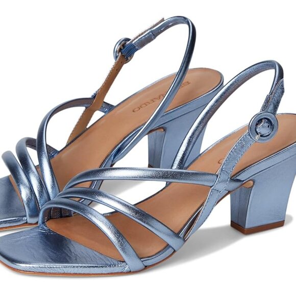 NEW BERNARDO Made In Brazil Patent Leather Naples Heels in metalic 1025 6j3 - Picture 1 of 4